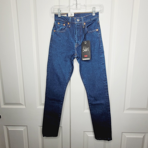 LEVI’S 501 Skinny Jeans Life’s Work Dark Wash - Picture 2 of 8